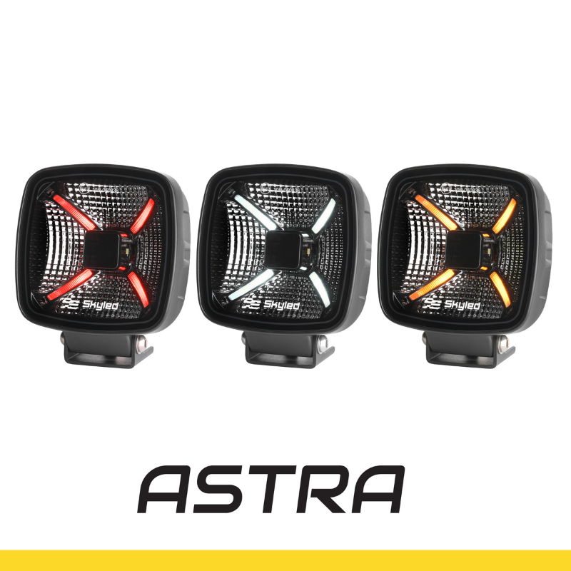 Lampa LED Patrata, Astra 60F Gen2 60W, 6000 Lumeni, Lumina Raspandita, Pozitie 3 Culori Alb Portocaliu Rosu, 10-32V, 9.3cm, Omologare R10 [2]