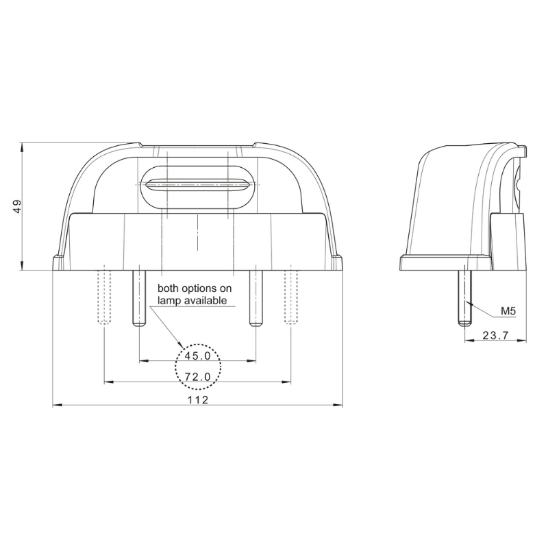 Lampa LED pentru numar inmatriculare, 11.2 x 4.9cm, 12/24V [5]