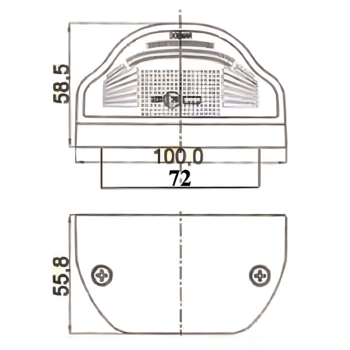 Lampa LED pentru numar inmatriculare si pozitie, alb cu rosu, 10 x 5.6 cm - Truck LED DOB-26 LED [2]