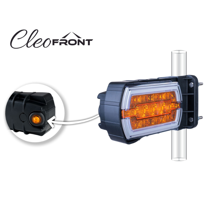 Lampa LED Semnalizare Fata, cu 2 functii, Montare pe Tub Ø2-3cm, Dimensiuni 18 x 8.2cm [3]