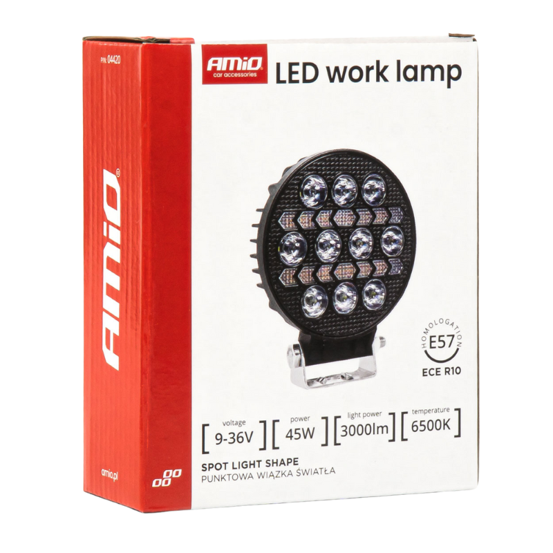 Lampa lucru LED, 45W, 3000 lumeni, lumina alba, galbena, 10-36V, omologata, vehicule, utilaje [8]