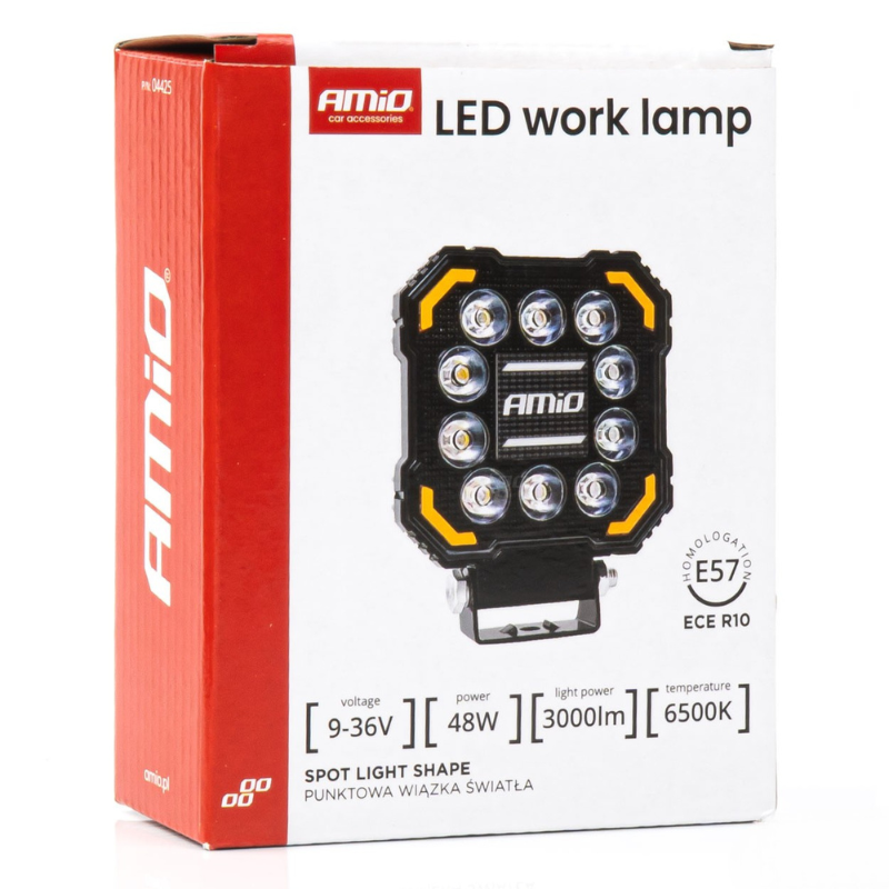Lampa lucru LED, 48W, 3000 lumeni, lumina alba, galbena, 10-36V, logo, vehicule si utilaje [10]