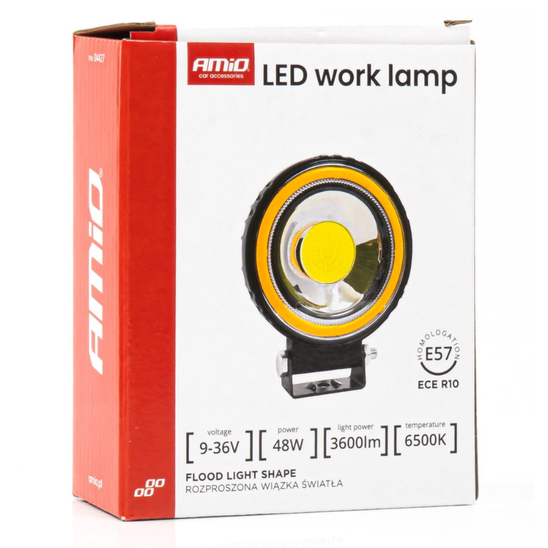 Lampa lucru LED, 48W, 3600 lumeni, lumina alba, galbena, 10-36V, vehicule, utilaje, flood [8]