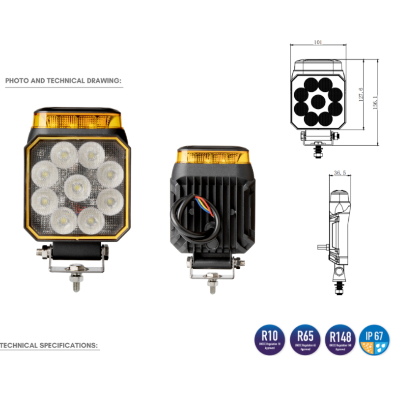 Lampa mers inapoi + stroboscop, 10.1 x 12.76cm [10]