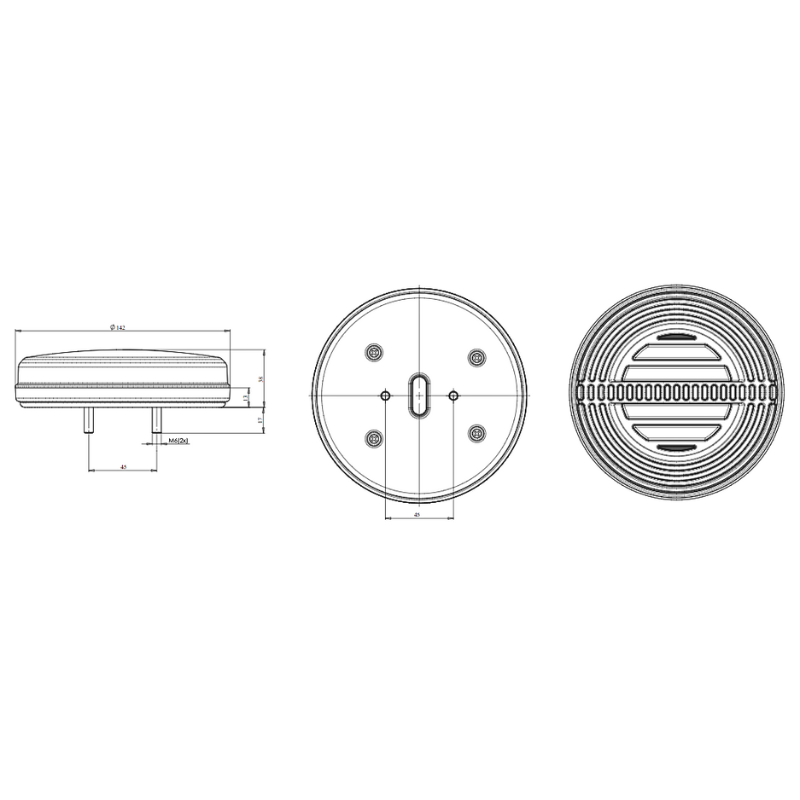 Lampa multifunctionala rotunda LED spate, tripla cu 3 funcții, ADR, neon, semnalizare dinamica, 12/24V, 14.20cm [4]