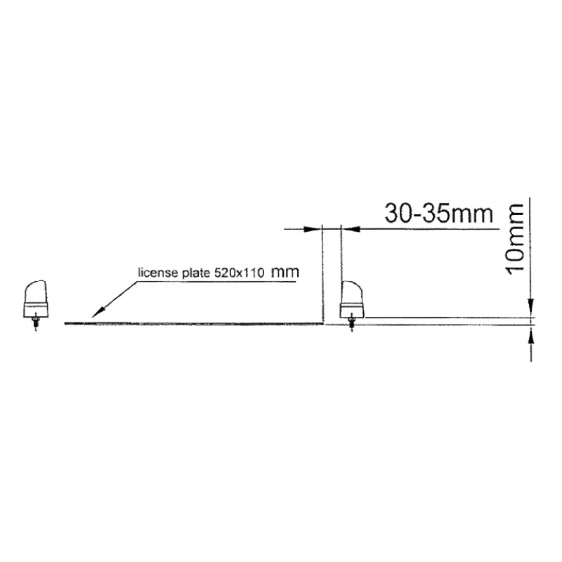 Lampa pentru numar inmatriculare si pozitie, alb cu rosu, 8.3 x 5cm, 12/24V, cu baza mare [4]