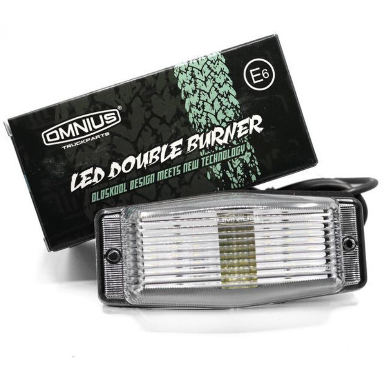 Lampa Pozitie Alb Xenon, Gabarit LED Double Burner, Old School, 24V, 12.6 x 5.5cm [2]