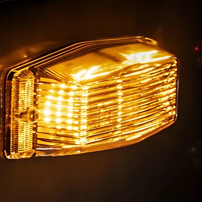 Lampa Pozitie Portocalie cu sticla clara, Gabarit LED Double Burner, Old School, 24V, 12.6 x 5.5cm [5]