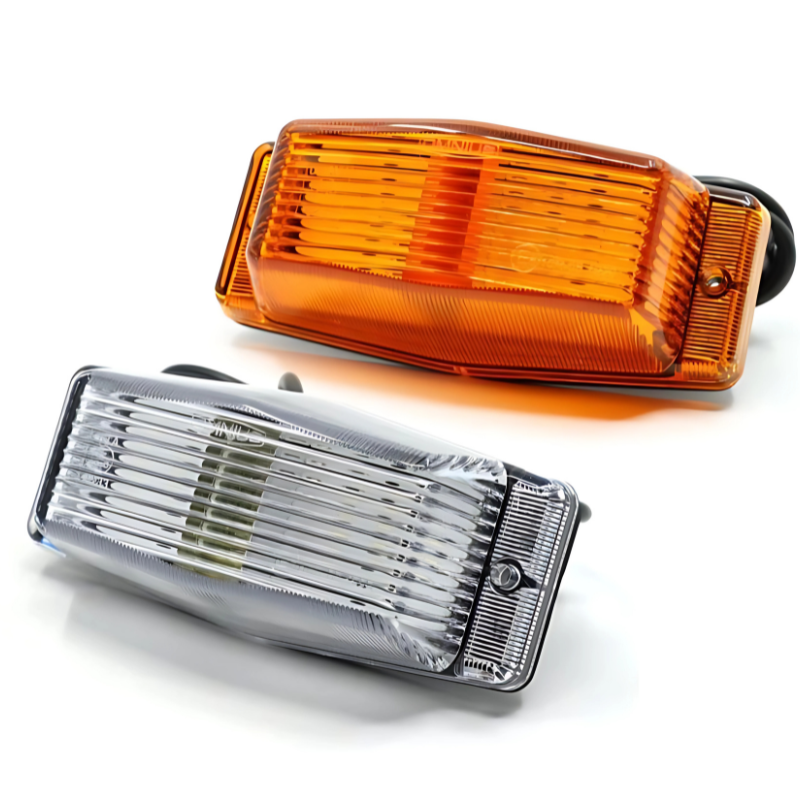 Lampa Pozitie Portocalie cu sticla clara, Gabarit LED Double Burner, Old School, 24V, 12.6 x 5.5cm [2]
