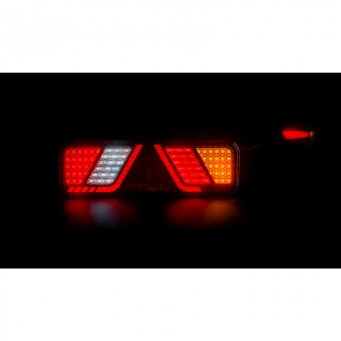 Lampa semnalizare LED cu efect neon, 45 x 13.8cm, 24V, cablu 2.5m, si lampa gabarit cu brat FT-146 [2]