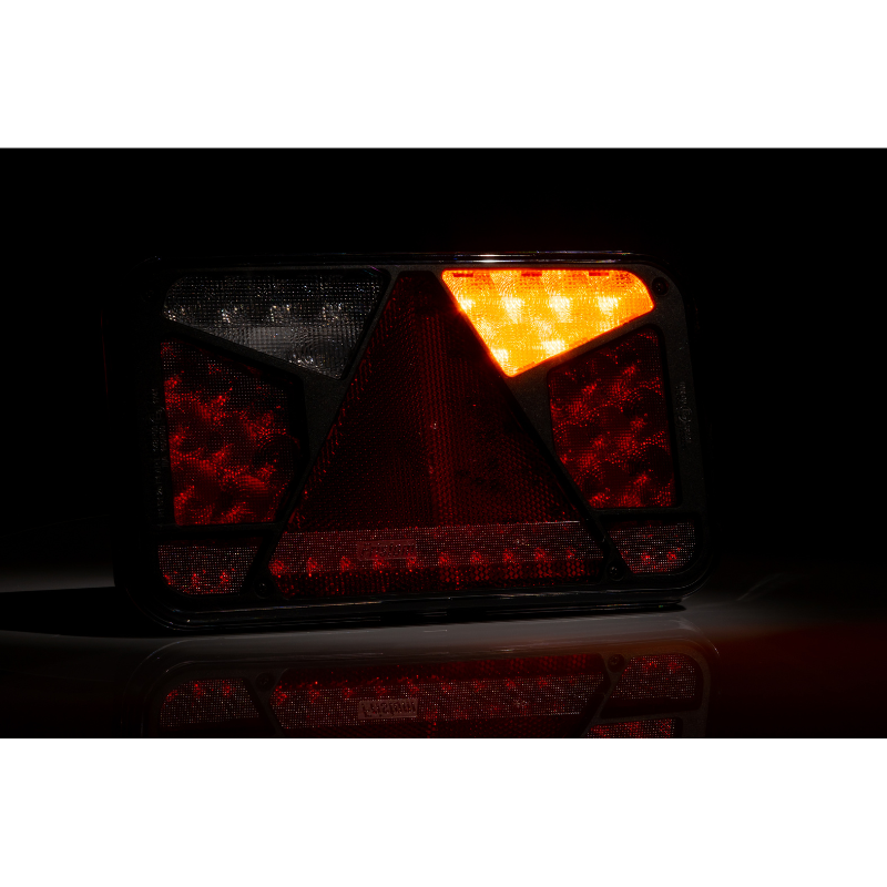 Lampa semnalizare LED, Tripla cu Canbus si triunghi, 24 x 14cm, 12V, mufa Bajonet 6 pini [13]