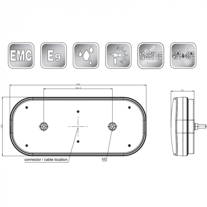 Lampa semnalizare spate Full LED, cu 7functii, 302 x 130mm, semnalizare dinamica - Fristom FT-600 [4]