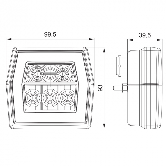 99,5 x 93 x 39,5mm [3]