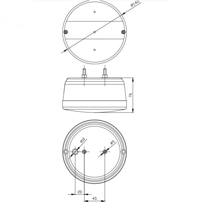 Lampa Semnalizare Spate MD 16, Tripla Multifunctionala - Fristom MD-016, Tractor [3]