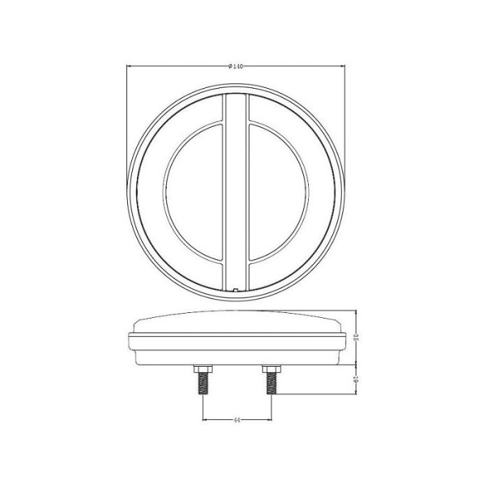 Lampa semnalizare spate rotunda, cu semnalizare dinamica, 14cm [2]