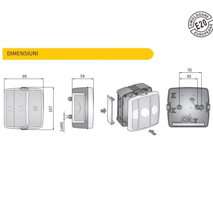 Lampa semnalizare spate, tripla 104 x 99mm - Wesem LT4.52110.01, LT4.52100.01 [3]