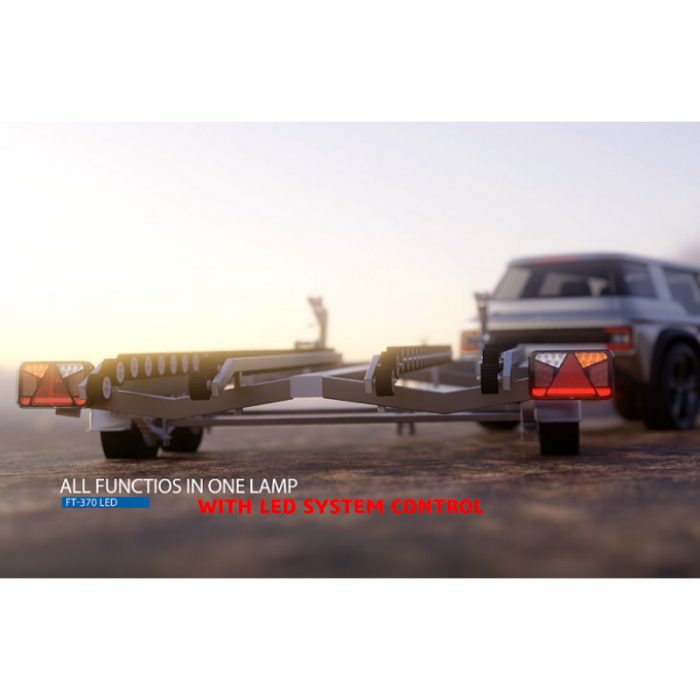 Lampa semnalizare, stop, tripla LED, cu triunghi, 24 x 14cm, 12/24V, 7 functii [9]
