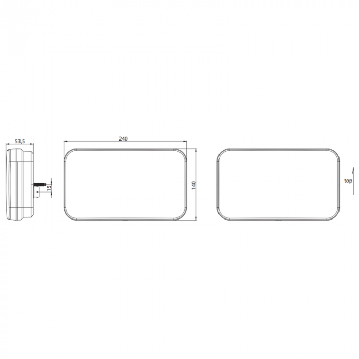 Lampa semnalizare, stop, tripla LED, cu triunghi, 24 x 14cm, 12/24V, 7 functii [3]
