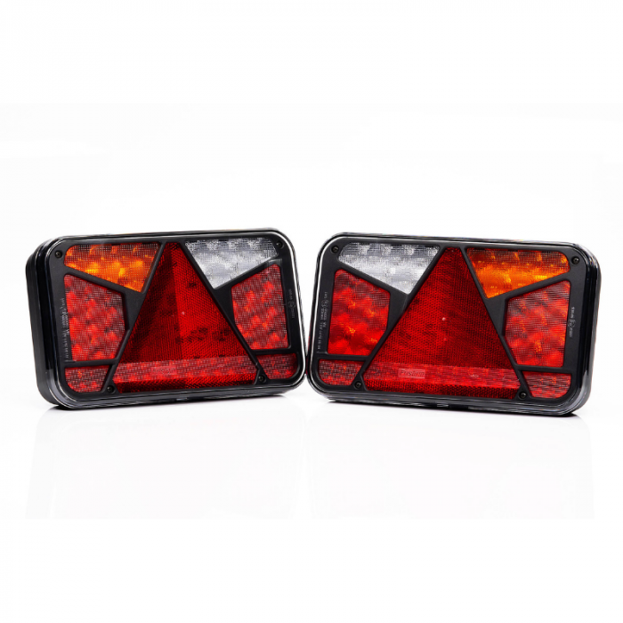 Lampa semnalizare, stop, tripla LED, cu triunghi, 24 x 14cm, 12/24V, 7 functii [8]