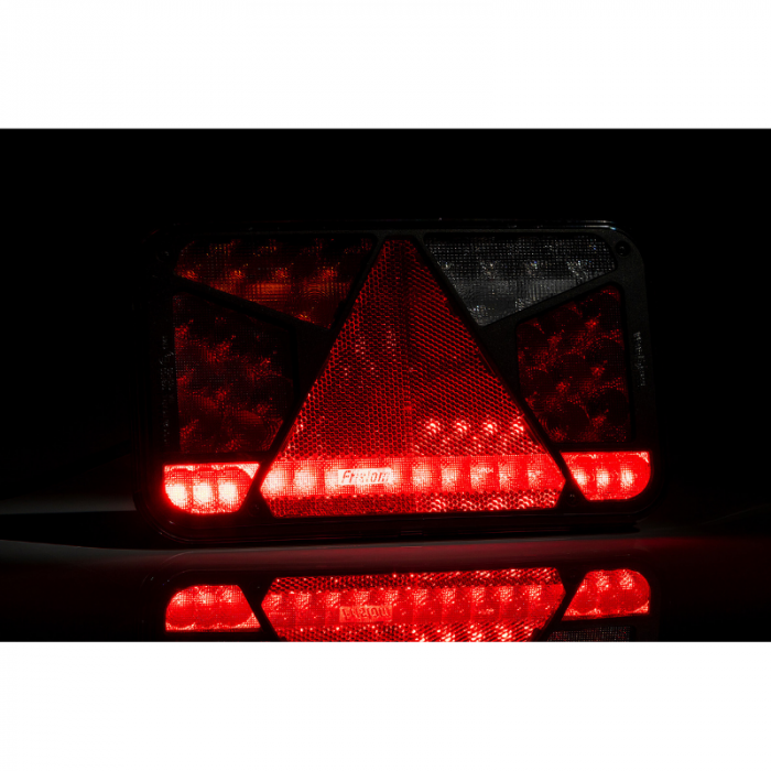 Lampa semnalizare, stop, tripla LED, cu triunghi, 24 x 14cm, 12/24V, 7 functii [2]