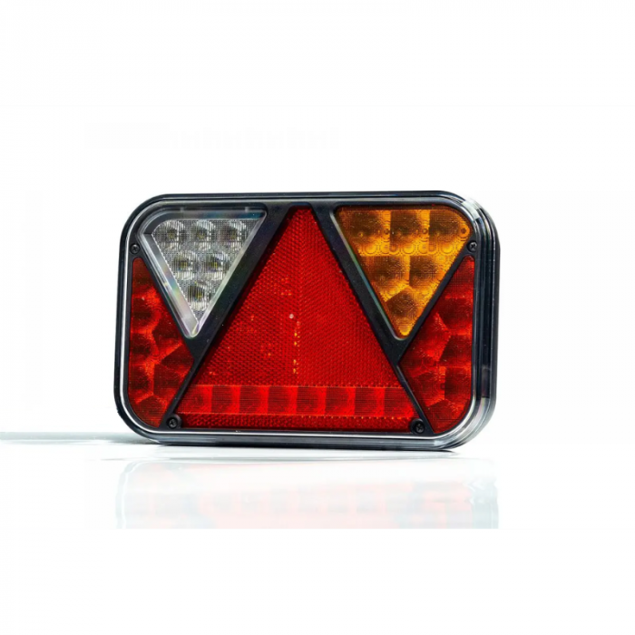 Lampa semnalizare, stop, tripla LED, cu triunghi si mufa baioneta 5pini, 20 x 13cm, canbus, 12V [2]