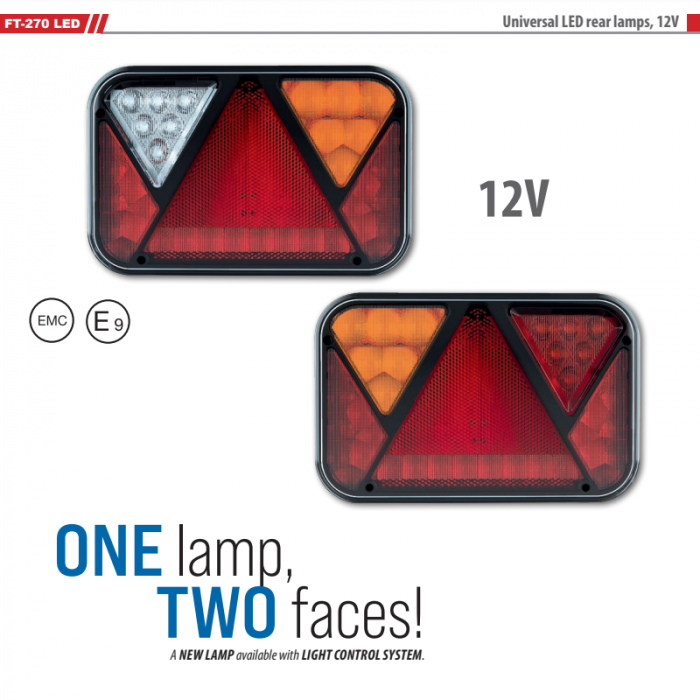 Lampa semnalizare, stop, tripla LED, cu triunghi si mufa baioneta 5pini, 20 x 13cm, canbus, 12V [4]