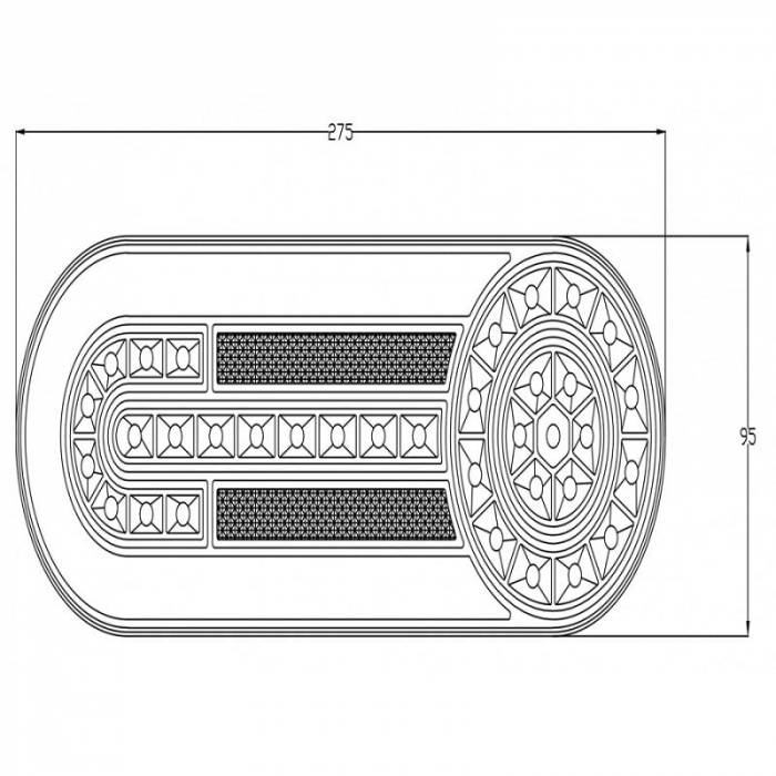 Lampa semnalizare, tripla cu semnalizare dinamica, 6 functii, universala, 27.5 x 9.5cm [5]