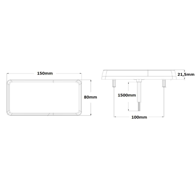 Lampa semnalizare, Tripla LED cu 4 functii, 15 x 8cm, 12/24V [3]