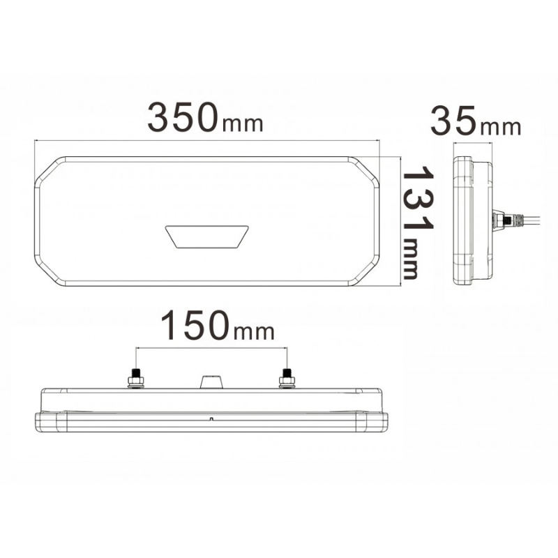 Lampa semnalizare, Tripla LED cu 6 functii, efect Neon, 35 x 13.1cm [3]
