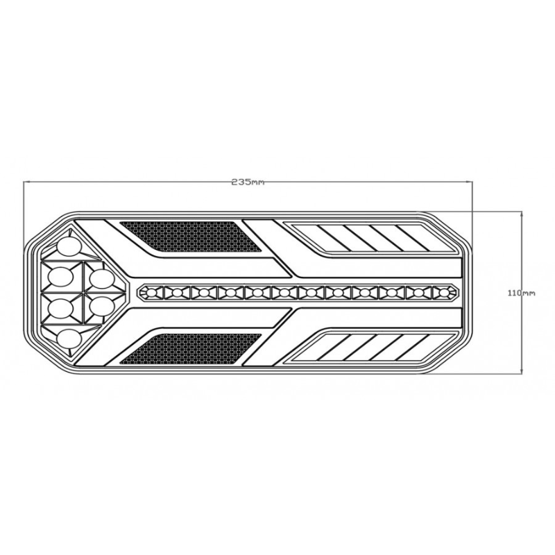 Lampa semnalizare, Tripla LED cu 7 functii, efect Neon, 25.5 x 11cm [2]
