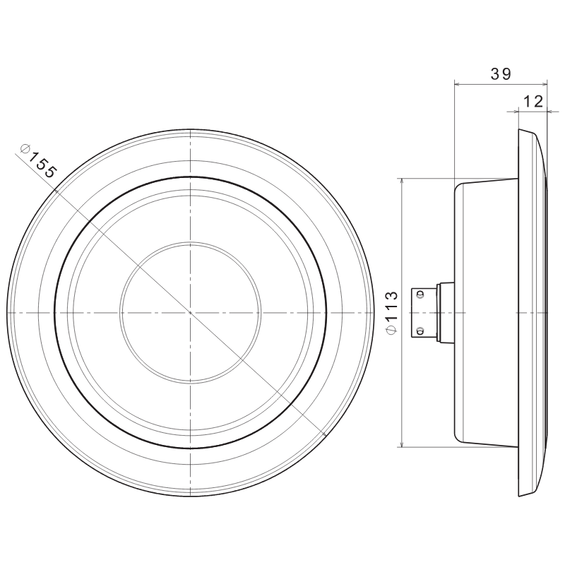 Lampa semnalizare, tripla multifunctionala, rotundă, 15.5cm, cu 3 functii ceata, marsarier, pozitie, 12/24V [3]