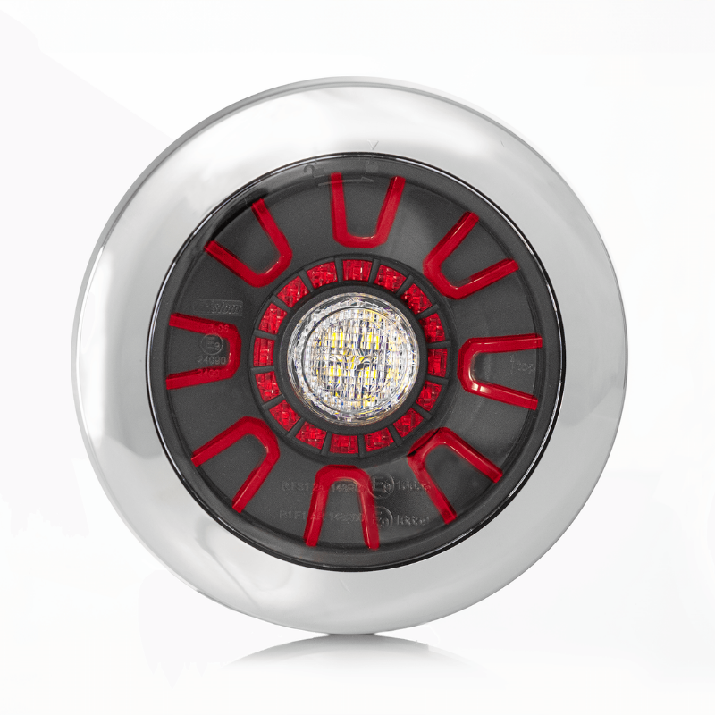 Lampa semnalizare, tripla multifunctionala, rotundă, 15.5cm, cu 3 functii ceata, marsarier, pozitie, 12/24V [1]