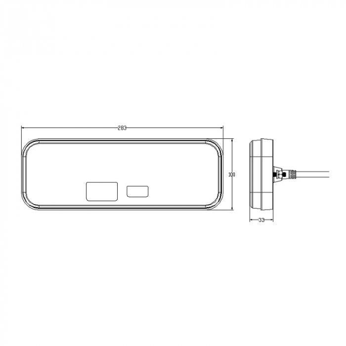 Lampa semnalizare, tripla spate cu semnalizare dinamica, efect neon 28.3 x 10, 6 functii - Truck LED L1959 [3]