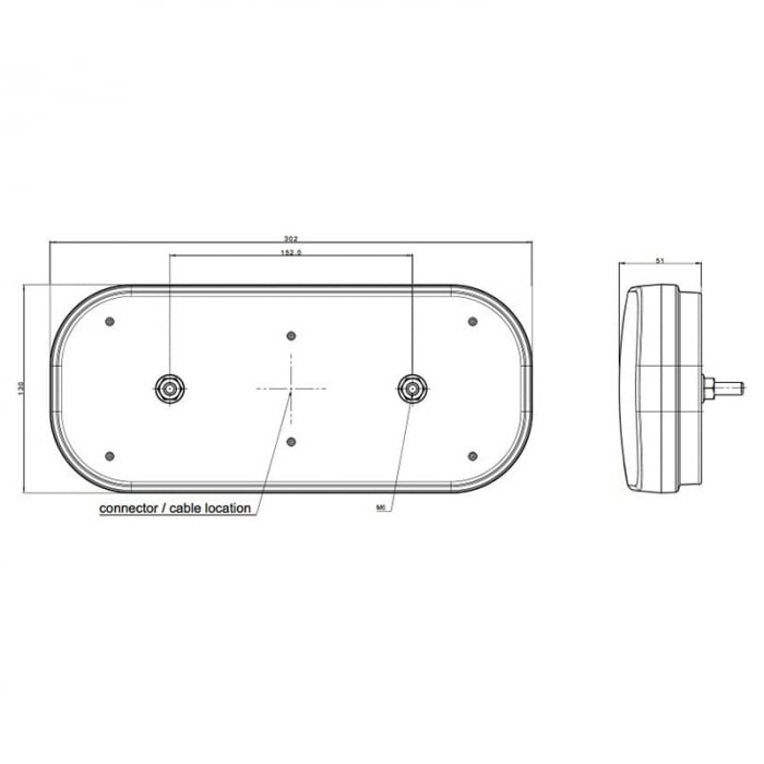 Lampa spate 302x130, LED, 6 functii, semnalizare dinamica - Fristom FT-610 LED DI P [6]