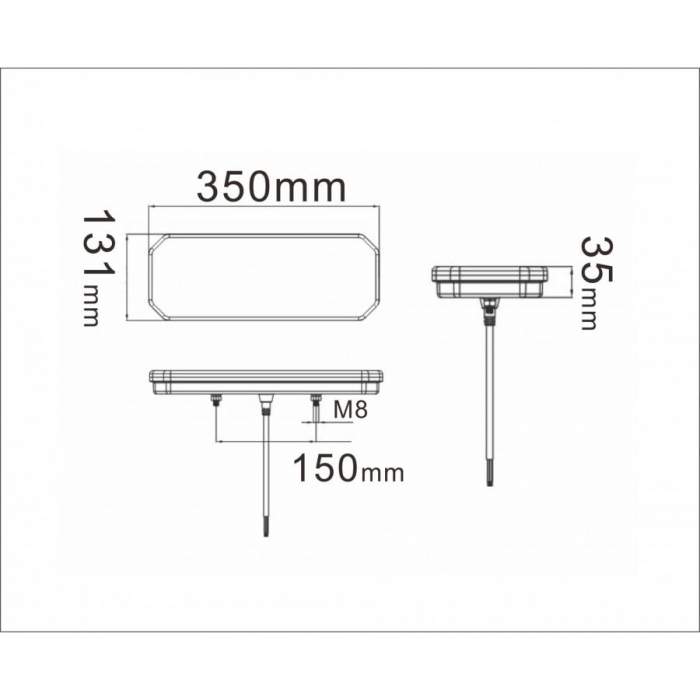 Lampa spate Full LED, pozitie cu efect neon, semnalizare dinamica, 35cm, 6 functii, 1224V - Truck LED L1950, L1949 [4]