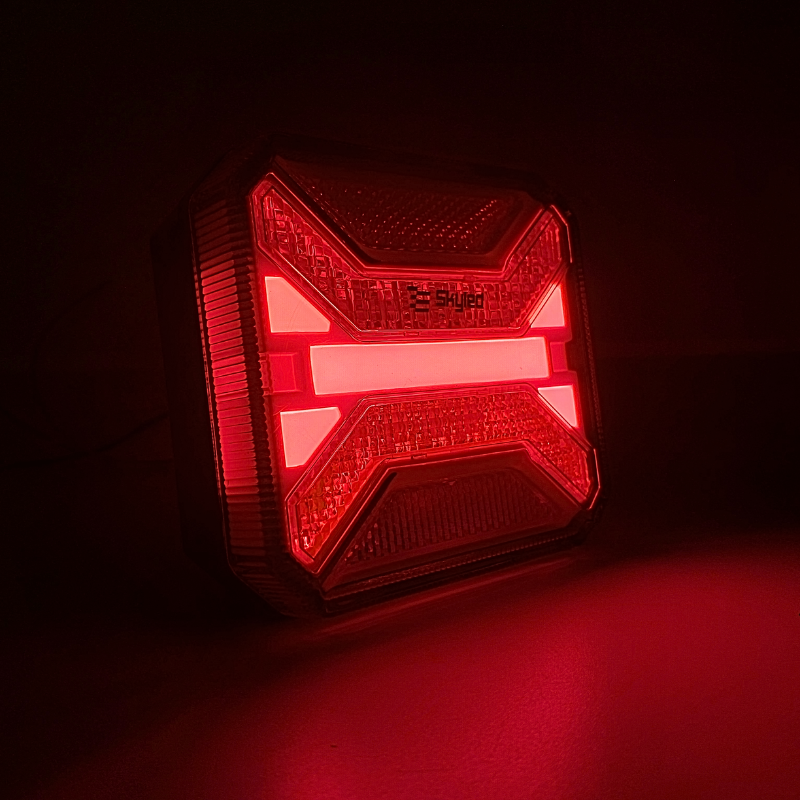 Lampa Spate LED Patrata, 12-24V, cu Stop, Semnalizare, Pozitie si Iluminare Numar [9]