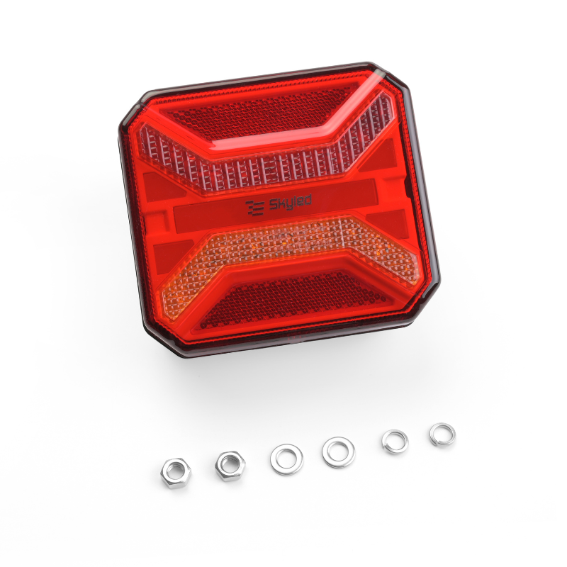 Lampa Spate LED Patrata, 12-24V, cu Stop, Semnalizare, Pozitie si Iluminare Numar [2]