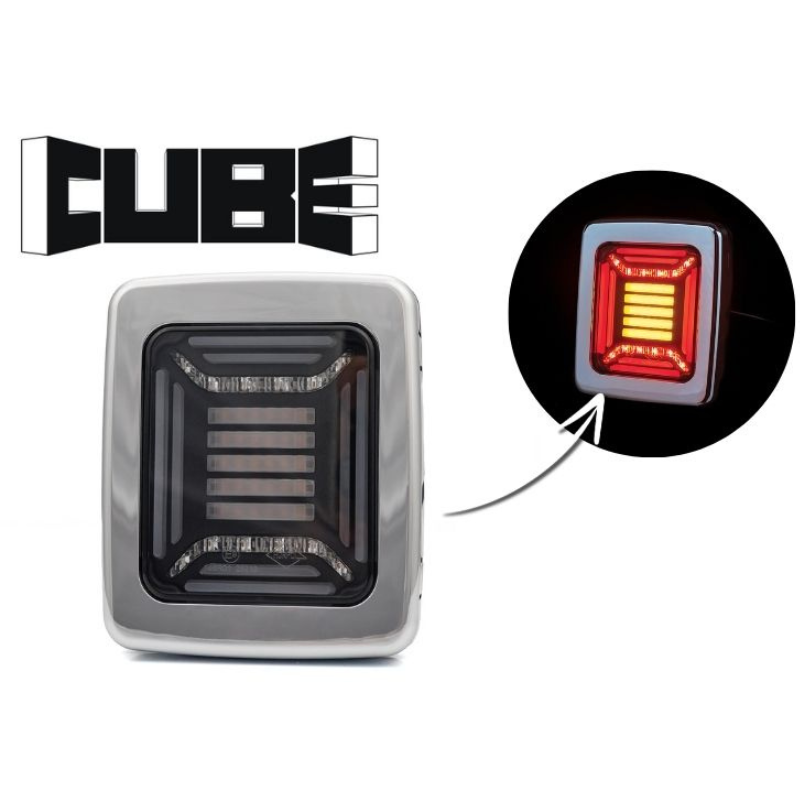 Lampa spate multifunctionala LED, CUBE, 12/24, rama metalizata, 11.5 x 13.8 x 4.03cm [2]