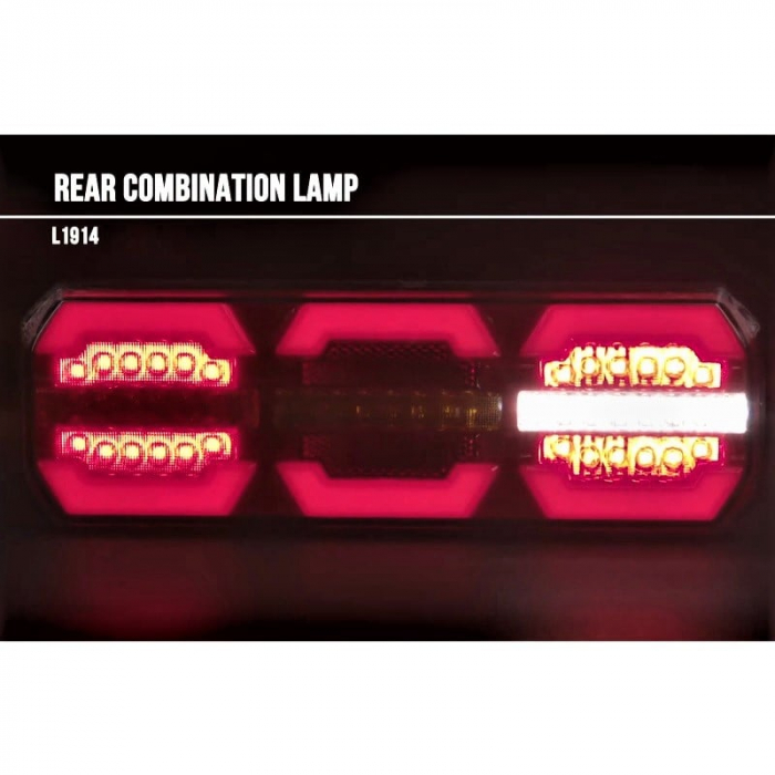 Lampa spate stop cu semnalizare dinamica, LED, efect neon, 28.3 x 10cm [4]