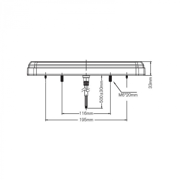 Lampa spate stop cu semnalizare dinamica, LED, efect neon, 28.3 x 10cm [7]
