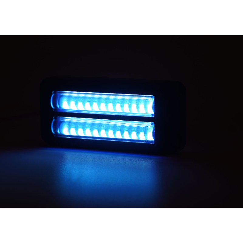 Lampa stroboscop auto, albastra, 12V-24V, 24 LED albastru, 8W IP6K9K [10]