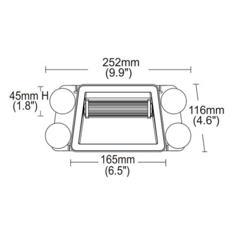 Lampa stroboscopica LED cu ventuze 25.2 x 11.6cm, albastru, fixare in parbriz [4]