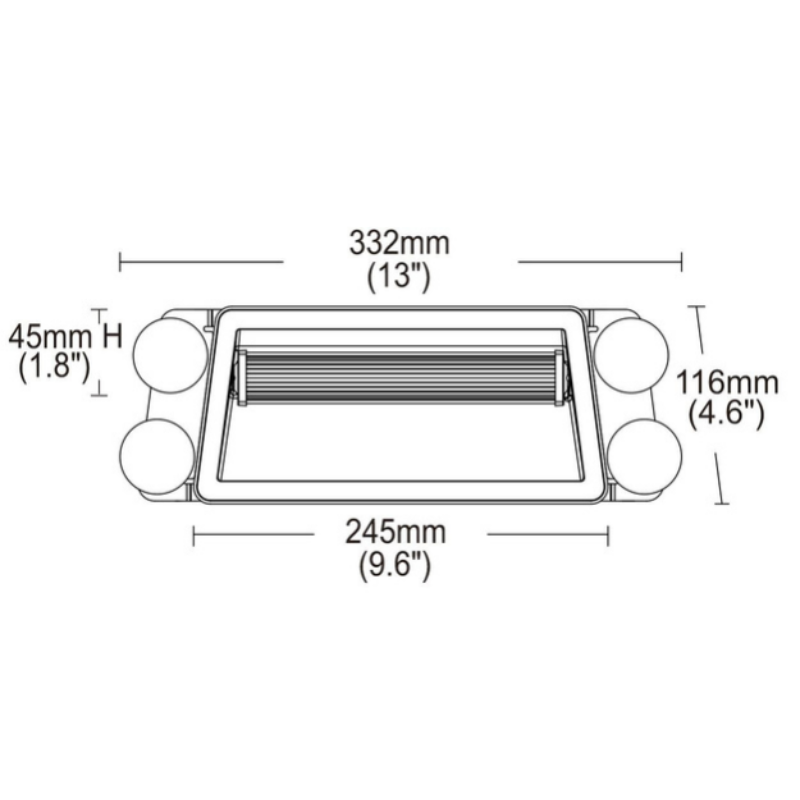 Lampa stroboscopica LED cu ventuze 33.22 x 11.6cm, albastru, fixare in parbriz [5]