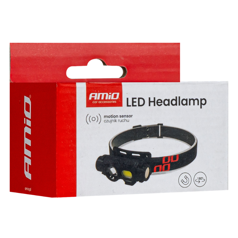 Lanterna frontala led XPG+COB, senzor miscare, acumulator 1200Mah, cablu usb, reglabila [11]