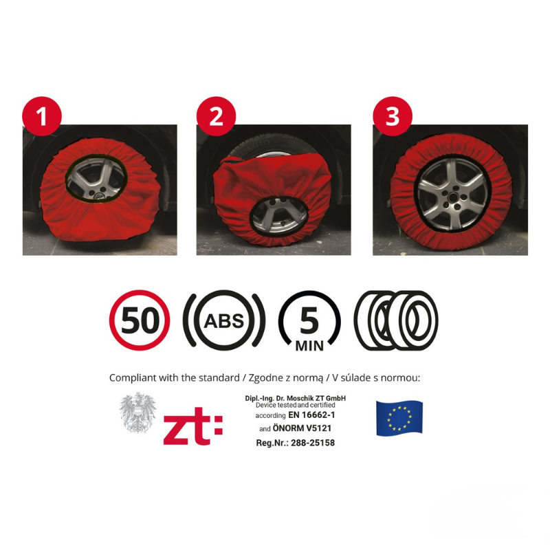 Lanturi antiderapante textile, marime XL, set 2 bucati, omologare EN 16662-1, compatibile R14, R15, R16, R17/R17.5, R18, R19, R20, R21, R22/R23/R24 [3]