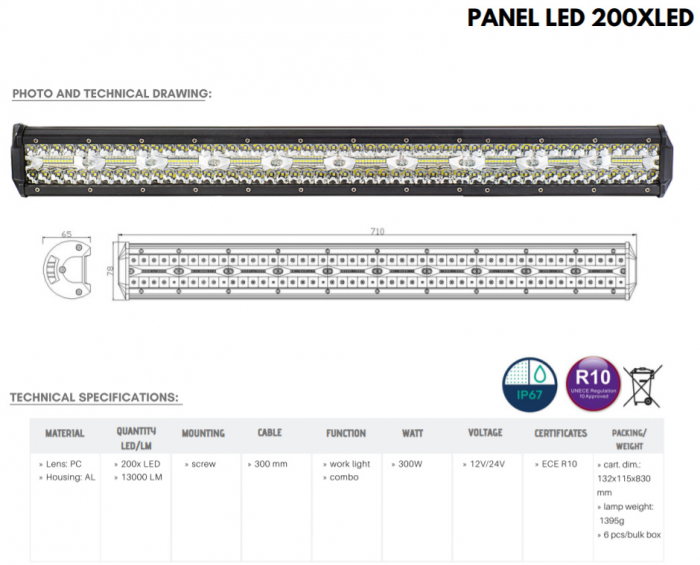 Led Bar, 300w, 71cm, Lumina Rece - Truck LED LB0095 [4]