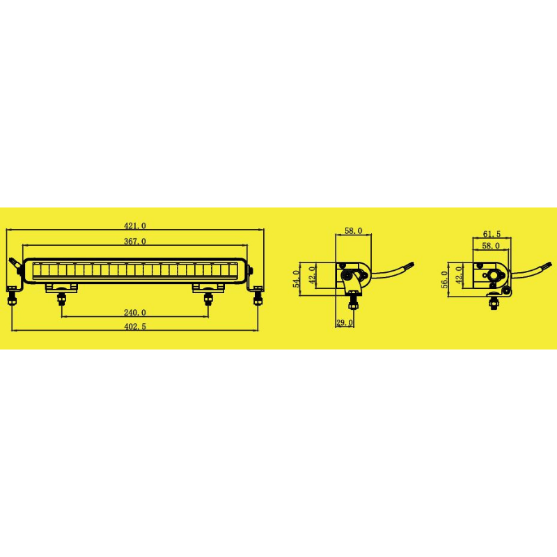 Led Bar cu pozitie alba si galbena dinamica + faza, 36.7cm, 12/24V, 5040Lm [20]