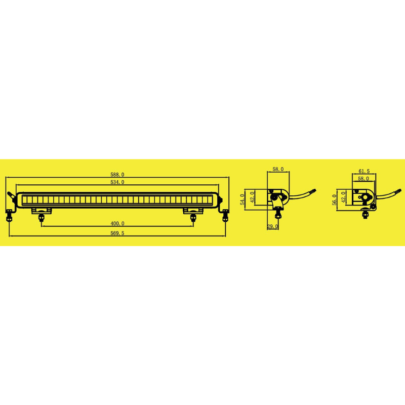 Led Bar cu pozitie alba si galbena dinamica + faza, 53.4cm, 12/24V, 7560Lm [8]
