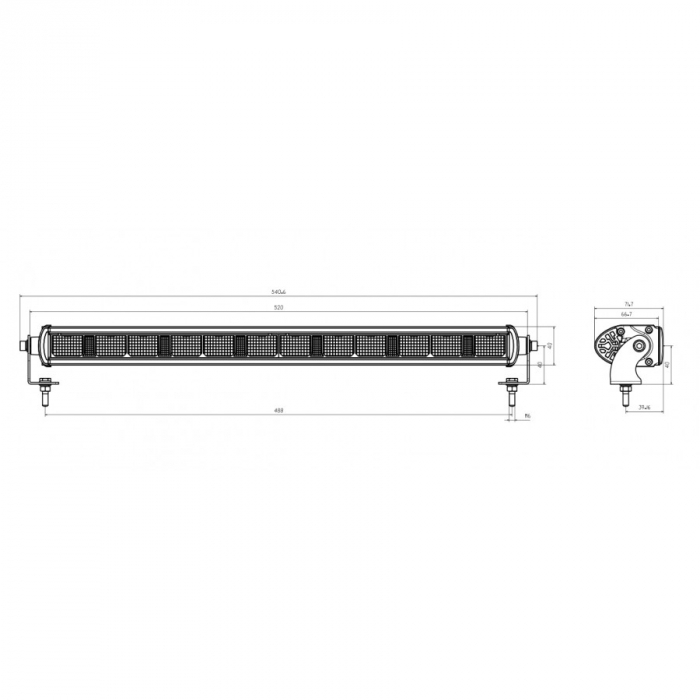 Led Bar cu pozitie si faza, 1224V, 3340LM, 520mm - Truck LED L3418 [5]