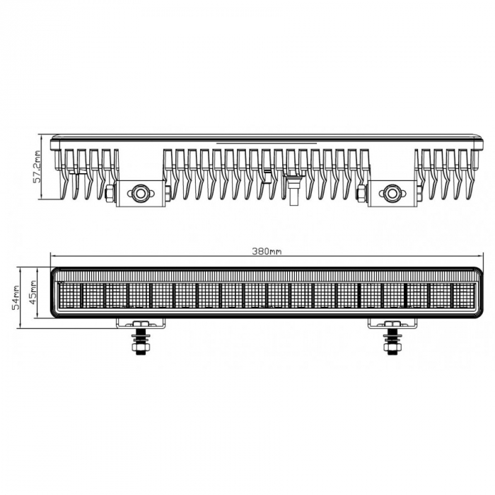 Led Bar, Faza Lunga si pozitie LED, 380mm, Proiector 45W - Truck LED L3416 [4]